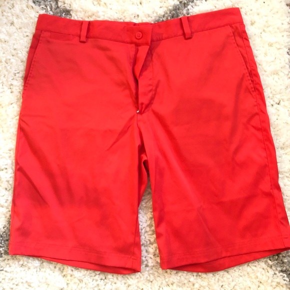 red nike golf shorts